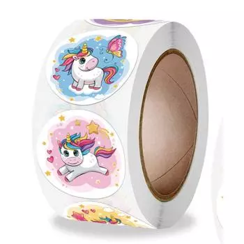 500 шт. Наклейки с наградами для детей, милые узоры с изображением животных-единорогов, наклейки с изображением мультфильмов для школьных учителей, детские наклейки