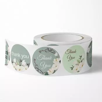 500 шт. Наклейки с печатями, наклейки с благодарностью для бизнеса, маленькие наклейки Merci Roll, упаковочные наклейки, этикетки с цветочным рисунком