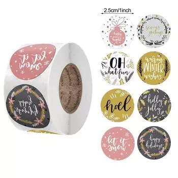 500 шт., наклейки с Рождеством, оберточная наклейка, новогоднее рождественское украшение, подарочная серия, наклейка, этикетка