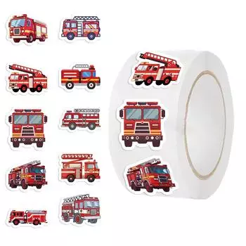 500 шт. Наклейки в рулоне «Пожарная машина» Граффити Мультяшное искусство Подарок Скрапбукинг Гостиная Телефон Сообщество Скейтборд Ностальгия Наклейка