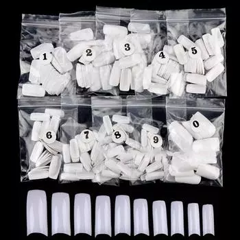 500 шт. натуральные французские акриловые искусственные накладные ногти для украшения ногтей