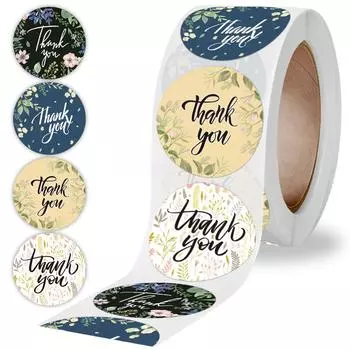 500 шт. Новые милые цветочные наклейки серии Thank You, круглые наклейки, многофункциональные наклейки для скрапбукинга, декоративные подарочные этикетки для выпечки K-50*25mm / 1inch