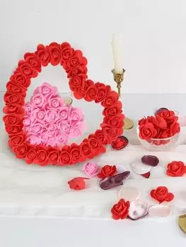 500 шт. пенопластовых цветов, мини-роз для поделок, 3,5 см, искусственные цветы с маленькими розами, поддельные цветочные головки для детского стола, украшения для дома и свадьбы зелёный/жёлтый