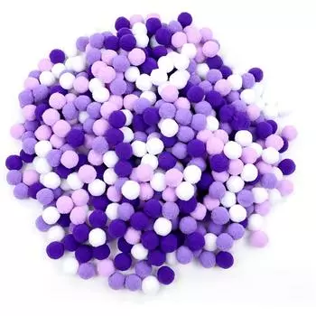 500 шт. помпонов размером 0,39 дюйма, разные помпоны, подходящие для художественного творчества своими руками 500PCS фиолетовый
