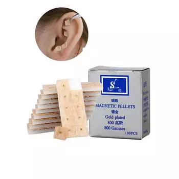 500 шт. позолоченные 800 гаусс магнитные бусины гранулы ушные наклейки акупрессура точки релаксация массаж потеря веса тонкий золотой