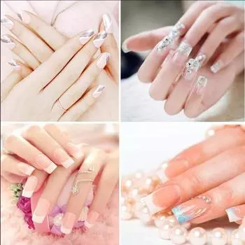 500 шт., прозрачные натуральные французские накладные ногти, маникюр, художественный декор, маникюр своими руками Clear French
