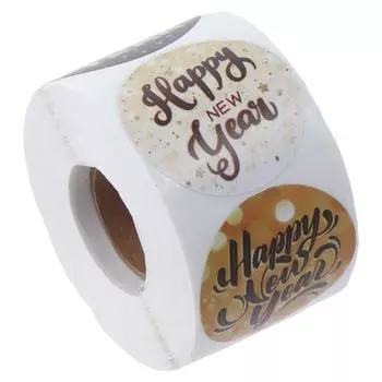 500 шт. разноцветная наклейка с новым годом 1,5 дюйма декоративная клейкая этикетка для подарков офисная