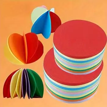 500 шт. разноцветной бумаги для складывания оригами, круглые листы для поделок для художественных проектов своими руками, готовые принадлежности для рукоделия в детском саду разноцветный