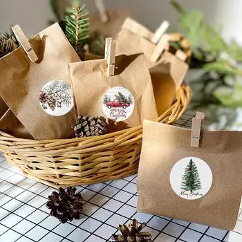 500 шт. Рождественские наклейки, рулон, рождественские этикетки, наклейки, декор 2025 г., Веселые рождественские мультяшные упаковочные украшения