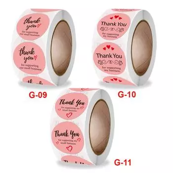 500 шт. розовые бумажные этикетки, наклейки из фольги, спасибо, свадебные наклейки, скрапбукинг, 1 дюйм, уплотнители для конвертов, канцелярские наклейки ручной работы 2.5cm/1inch