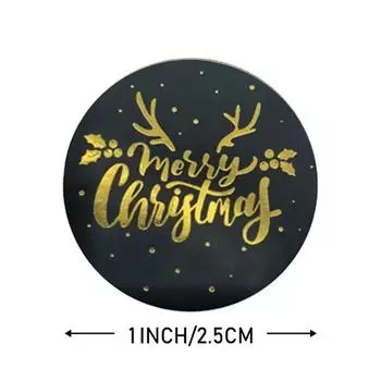 500 шт./рулон 1 дюйм рождественские тематические наклейки этикетки для самостоятельного изготовления подарков выпечки конвертов украшения 2.5cm чёрный