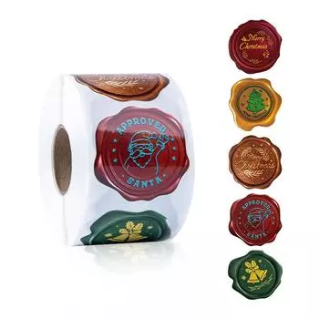 500 шт./рулон Имитация огненной краски Наклейки Подарочная упаковка Декоративные наклейки Рождественское украшение 500pcs/roll