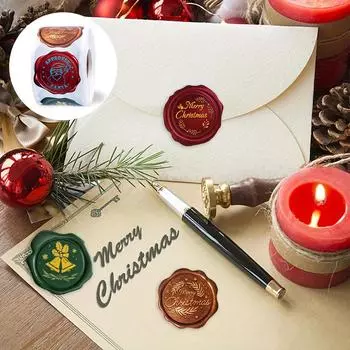 500 шт./рулон Имитация огненной краски Наклейки Подарочная упаковка Декоративные наклейки Рождественское украшение 500pcs/roll