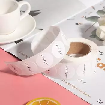 500 шт./рулон, круглая белая бумажная этикетка, наклейка «Спасибо», наклейка для скрапбукинга, 1 дюйм