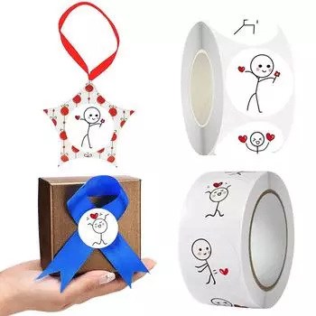 500 шт./рулон, милая мультяшная этикетка, спичка, мужская наклейка, конверт, уплотнительная наклейка, наклейка с любовными этикетками
