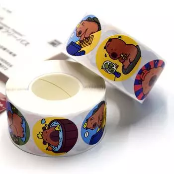 500 шт./рулон милые наклейки с изображением животных-капибары, милая награда, наклейка на ноутбук, чемодан, наклейки для ноутбука, наклейка one size