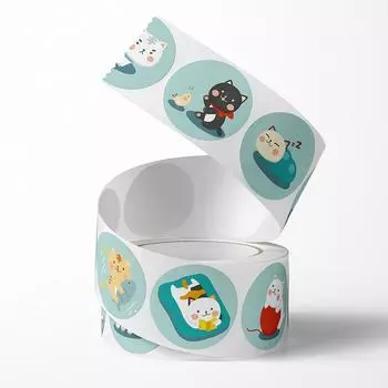 500 шт./рулон мультяшные наклейки с животными Capibara Kapibala кролик кошка медведь рука счет наклейки подарочный пакет запечатывание наклейка этикетка для выпечки