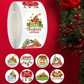 500 шт./рулон наклеек на рождественскую тематику 2,5 см/1,0 дюйма DlY подарки запечатывание этикетки наклейки для выпечки упаковка конверт канцелярские принадлежности 1 inch