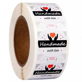 500 шт./рулон Наклейки с благодарностью, этикетки с печатью, красные сердечки, любовь, бумажные наклейки для украшения, подарочные этикетки для свадьбы, канцелярские принадлежности A-09*2.5cm/1inch