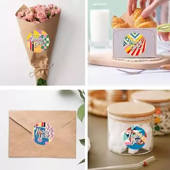 500 шт./рулон Наклейки с благодарностью Наклейки для десертов, тортов, выпечки и запечатывания Наклейки с мультяшными детскими наградами Наклейки на свадьбу