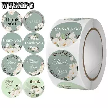 500 шт./рулон, наклейки с надписью «Спасибо», простой подарок, упаковка для выпечки чая с молоком, подарочная герметичная упаковка для канцелярских принадлежностей, этикетки для коробок 500Pcs