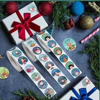 500 шт./рулон рождественский рулон наклейки уплотнительная наклейка праздничное украшение изысканная наклейка стакан для воды чехол для телефона планшет DIY наклейка