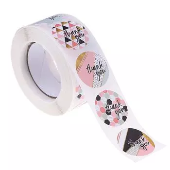 500 шт./рулон розовые клетчатые наклейки для запечатывания этикеток декоративная наклейка