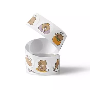 500 шт./рулон симпатичная наклейка капибара водонепроницаемая граффити эстетическая декоративная багажная чашка ноутбук телефон дневник детские наклейки игрушка