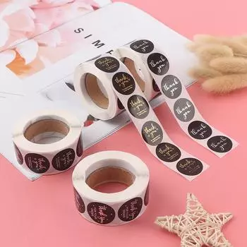 500 шт./рулон стикеров с надписью «Спасибо» для декора кексов в стиле скрапбукинга