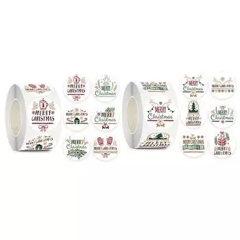 500 шт., самоклеящиеся рождественские наклейки, праздничные наклейки для декора вечеринки