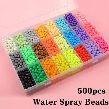 500 шт., сделай сам, бусины для распыления воды, модные бусины-головоломки, детские волшебные игрушки ручной работы, бусины, ремесла 500pcs белый