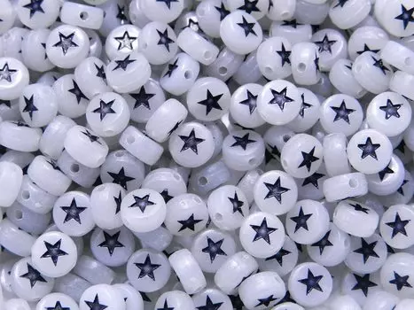 500 шт., сияющие в темноте круглые акриловые бусины в виде звездочек, 7 мм, черные светящиеся звездочки, товары для рукоделия, ювелирные аксессуары, детали Huey