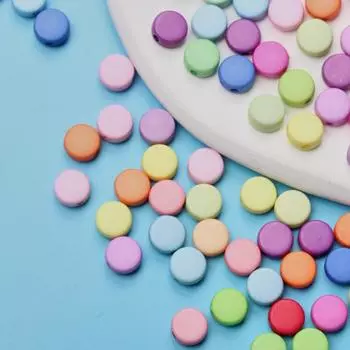 500 шт. свободные бусины для изготовления ювелирных изделий 4*7 мм, модные акриловые плоские круглые аксессуары с одним отверстием, подвеска «сделай сам»