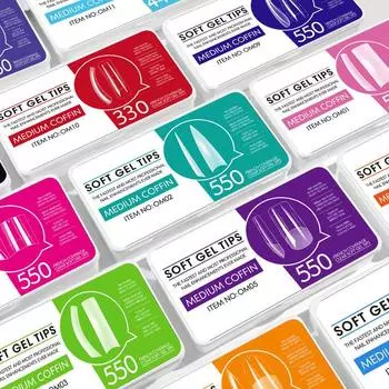 500 шт. ультратонких накладных ногтей без следов SOFT GEL TIPS 01
