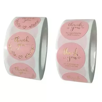 500 шт. в рулоне наклейка «Спасибо» наклейка с печатью розовая наклейка бумажная наклейка