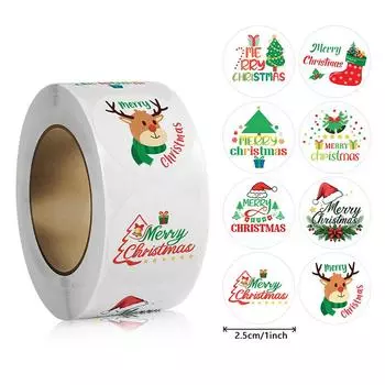 500 шт. веселых рождественских наклеек, рождественские тематические наклейки, наклейки для подарков своими руками, выпечки, конвертов, канцелярских принадлежностей, украшений as the picture