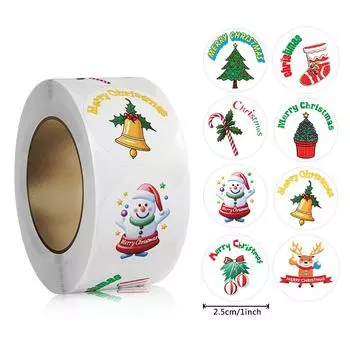 500 шт. веселых рождественских наклеек, рождественские тематические наклейки, наклейки для подарков своими руками, выпечки, конвертов, канцелярских принадлежностей, украшений