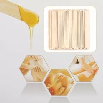 500 шт. восковых палочек разных размеров, восковые аппликаторы, деревянные палочки для мороженого, инструменты для депиляции тела, ног, лица, домашнего салона красоты коричневый