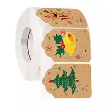 500 штук рождественских наклеек с именем на бумаге Рождество для праздника Style A