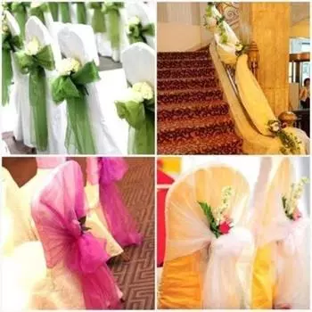 500 см прозрачный тюль свадебный марлевой занавес для стула, дорожка для комнаты, автомобильный декор для вечеринки белый