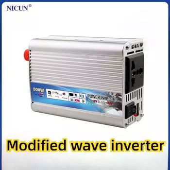 500 Вт инвертор с модифицированной синусоидой 12 В 24 В до 110 В 220 В полная мощность для зарядки портативного транспортного средства на открытом воздухе 12V-110V 500W