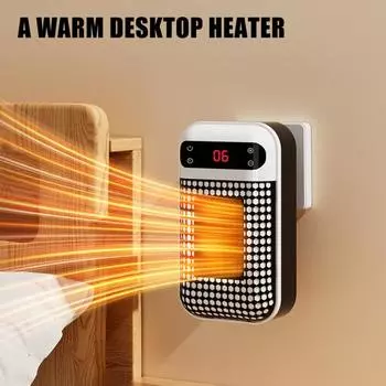 500 Вт обогреватель со светодиодным дисплеем, быстрый нагрев, электрический мини-обогреватель, защита от перегрева, автоматическое отключение, портативный обогреватель для спальни, домашнего офиса, стола EU A чёрный
