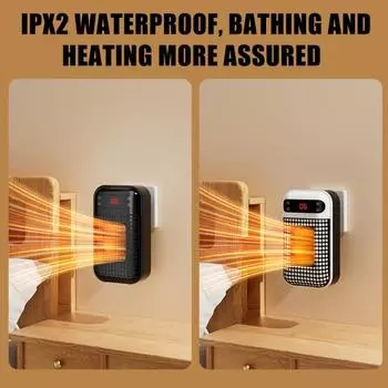 500 Вт обогреватель со светодиодным дисплеем, быстрый нагрев, электрический мини-обогреватель, защита от перегрева, автоматическое отключение, портативный обогреватель для спальни, домашнего офиса, стола US Plug B белый