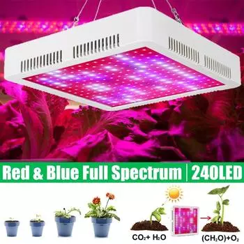 500 Вт Светодиодная лампа для выращивания растений полного спектра с 2 режимами переключения Фитолампа 240 светодиодных чипов Свет для растений в теплице для комнатных растений