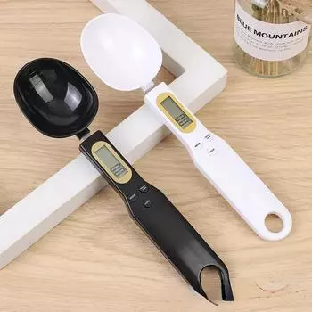 500G/0,1G Kreatif Sendok Ukur Skala Mini Timbangan Elektronik Portabel Sendok Ukur Tepung Bumbu Skala Keseimbangan Masakan чёрный