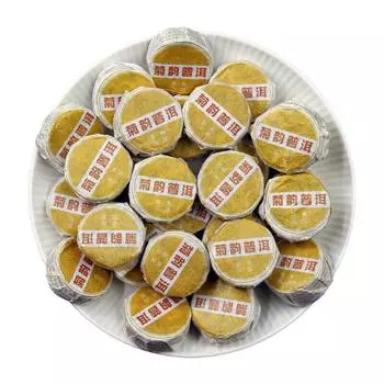 500г 7гМини-хризантема Пуэр Спелый чай Юньнаньский хризантемовый пуэр круглый торт