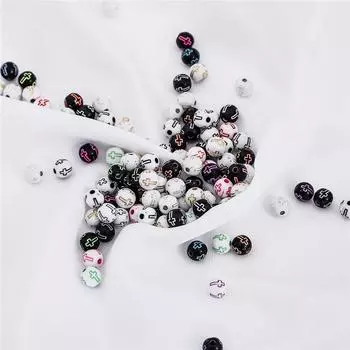 500g Acrylic Beads Cross Pattern Beads Loose Spacer Beads for Jewelry Making 8mm 500g