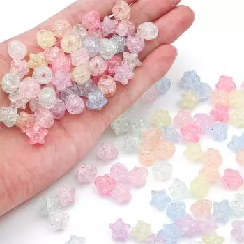 500g Plastic Acrylic Star Beads Fashion Loose Spacer Beads for Jewelry Making DIY Hairpin Earring Necklace Handmade 11mm 500g разноцветный