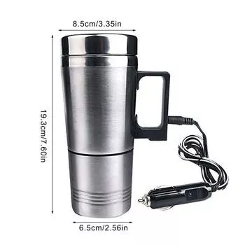 500ml 12V USB Adapter Car Water Cup Car Heating Insulation Cup Car Thermos Bottle Heating Bottle Car Kettle Auto Insulation Cup