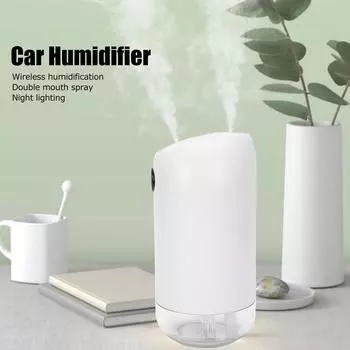 500ml Air Humidifier Mist Maker, Mini Air Humidifier Portable USB Rechargeable Mist Fogger Maker with Night Light белый